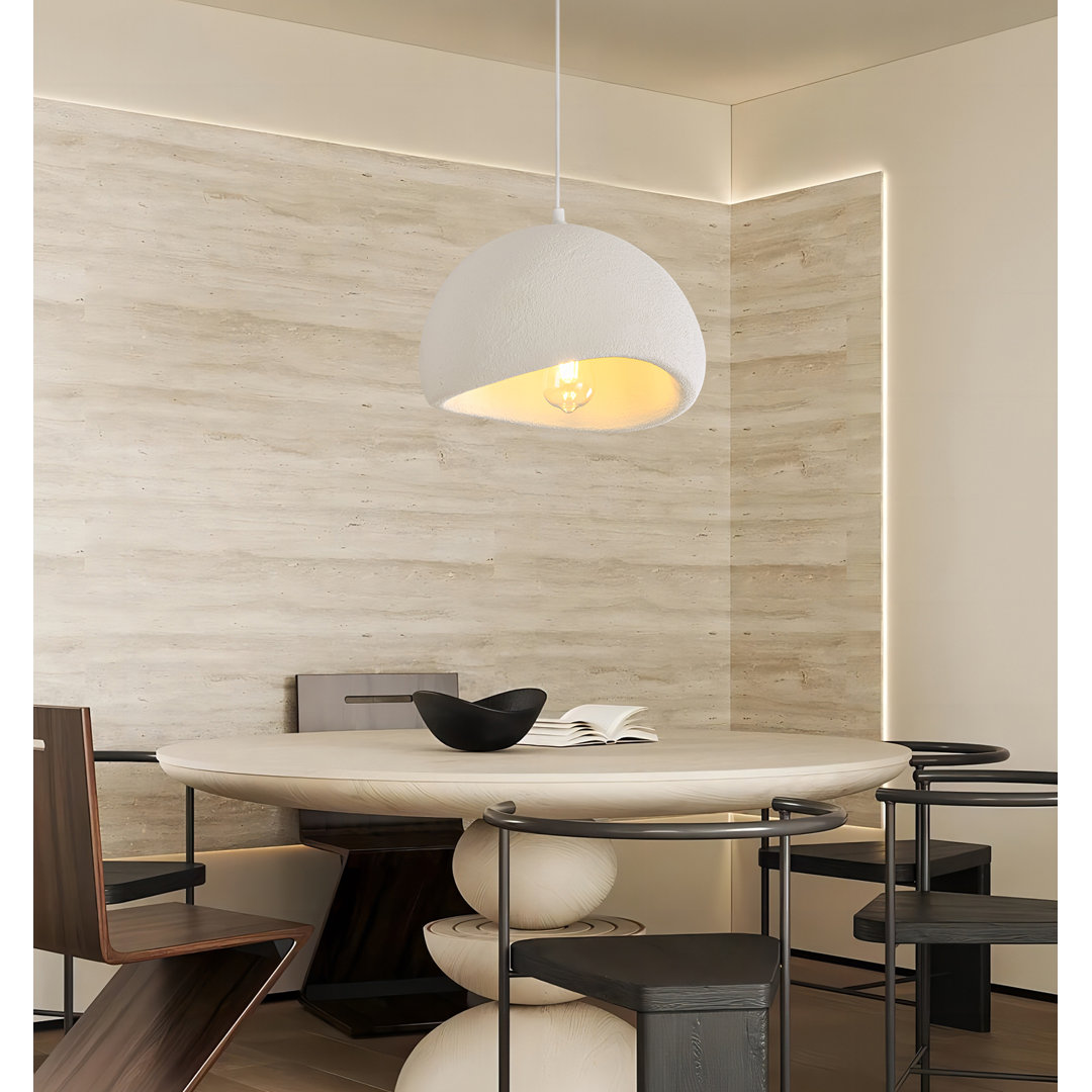 Jimyah 1- Light White Polystyrene Unique/Statement Modern Pendant